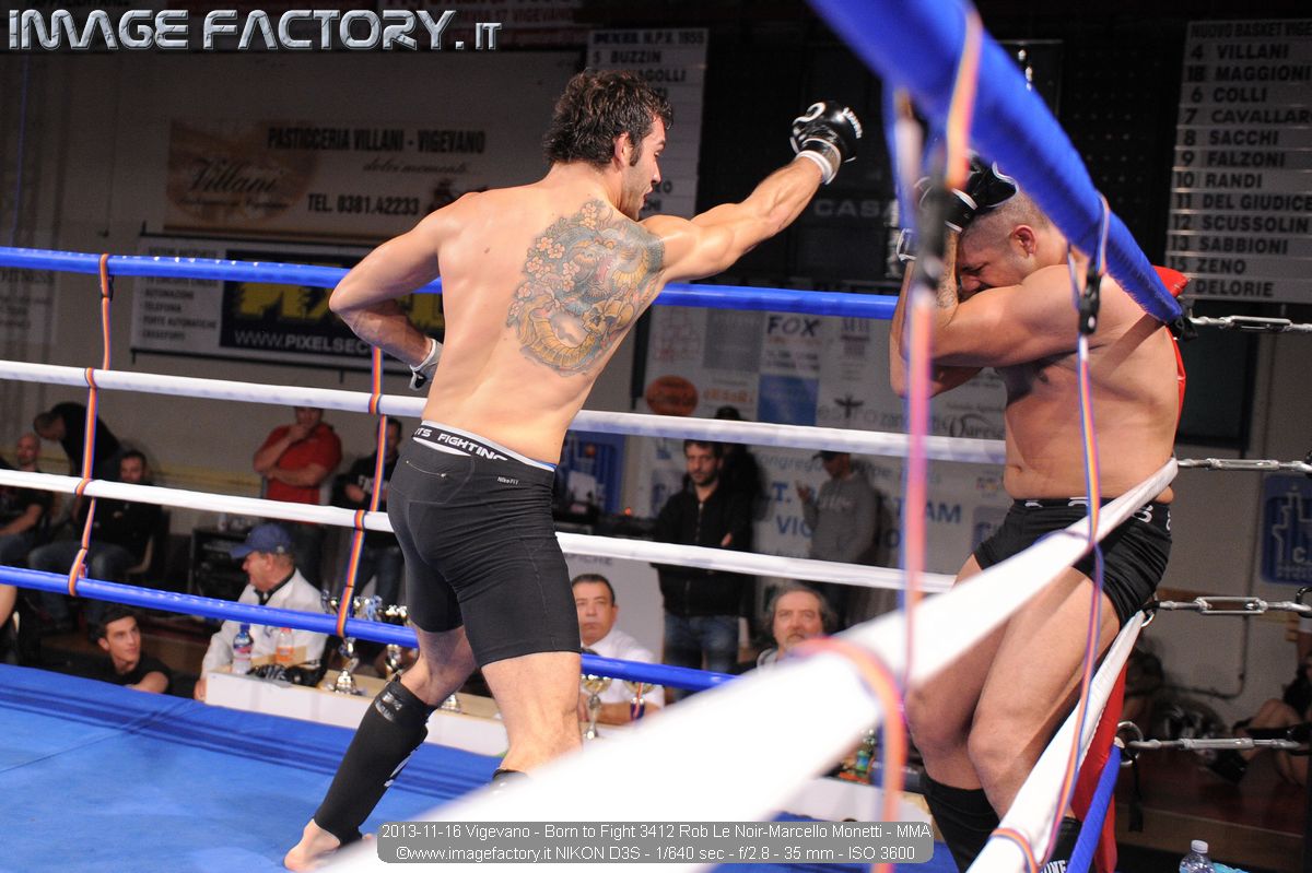2013-11-16 Vigevano - Born to Fight 3412 Rob Le Noir-Marcello Monetti - MMA